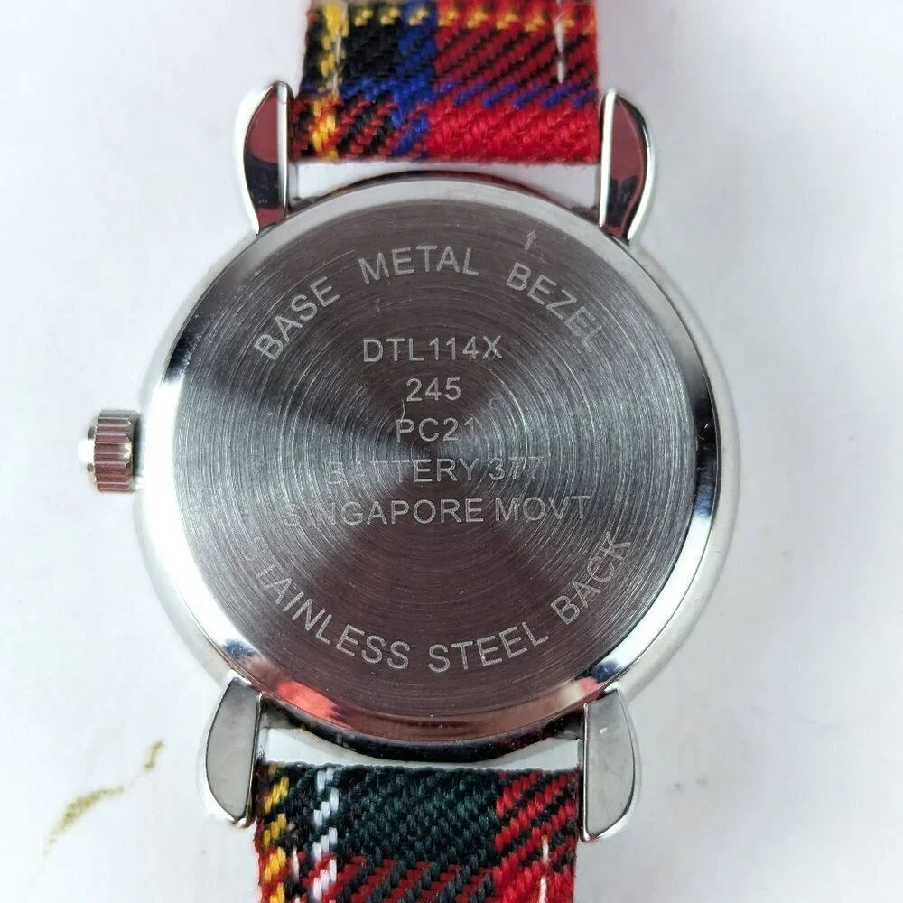 Vintage Christmas Poinsettia Rhinestone Watch